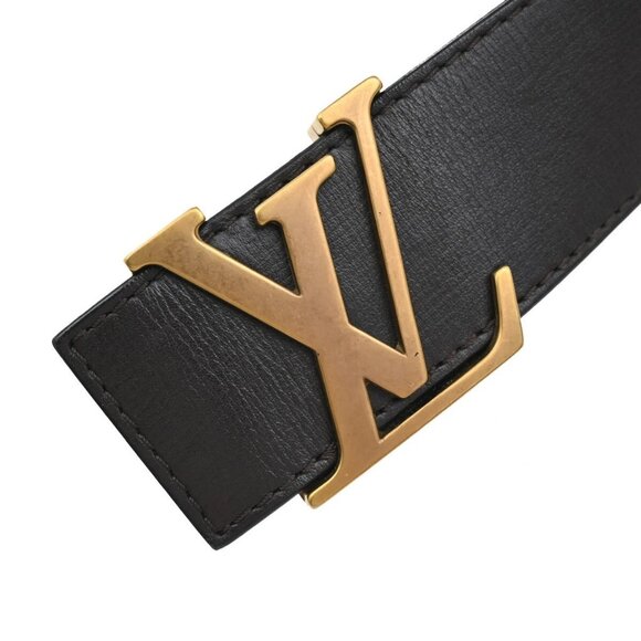 LOUIS VUITTON LV Logo Ceinture LV Initial Belt 80/32 Leather Brown M6902 86EF054 - Picture 5 of 13